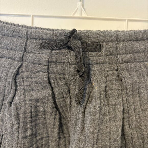 Zara Grey Cotton Pants Textured Size 7 Elastic Waist & Pockets - Picture 1 of 7
